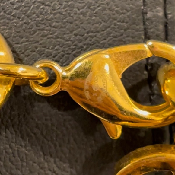 ✨💚Gorgeous Chanel 2020 Resin CC Curb Link Choker Gold Tone Necklace💚✨ - Picture 12 of 12